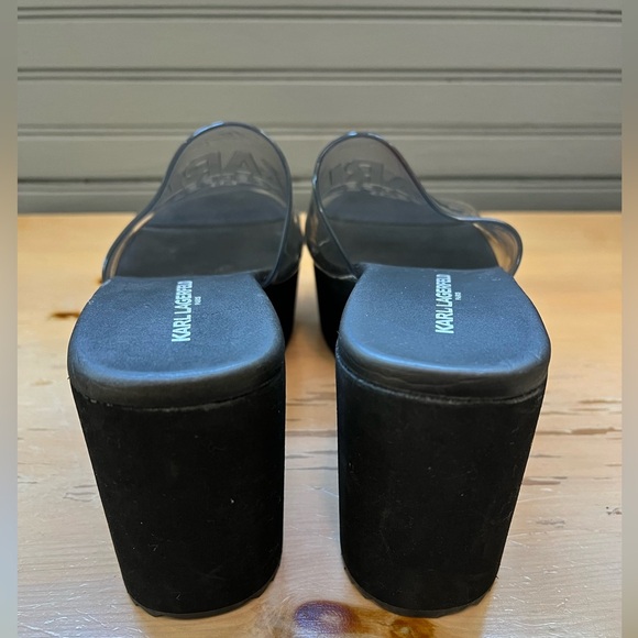 KARL LAGERFELD PARIS Fenya Transparent Platform Slides Women Size 7.5 - Picture 4 of 9
